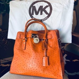 Authentic Michael Kors Hamilton Ostrich Satchel